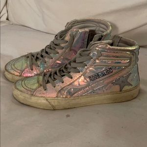 Holographic Golden Goose Hightops